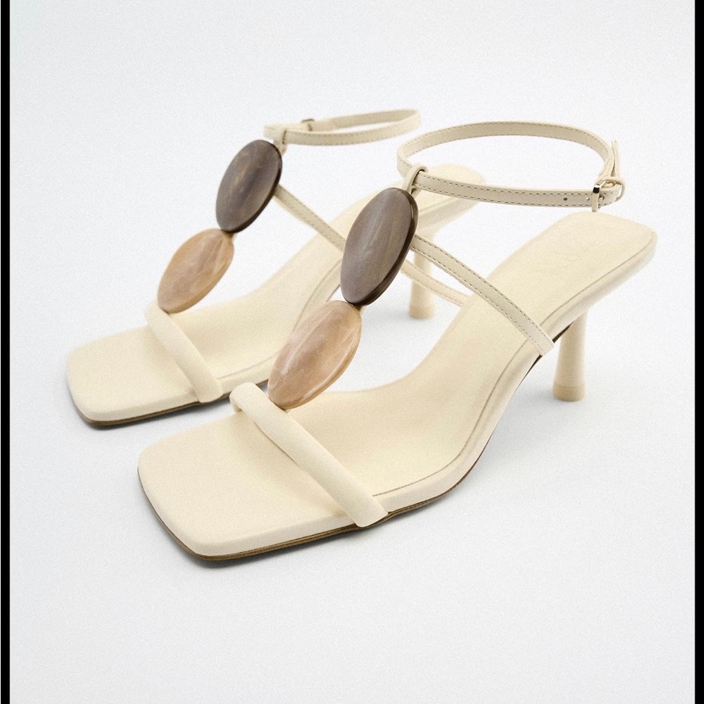 Zara mid height leather sandals